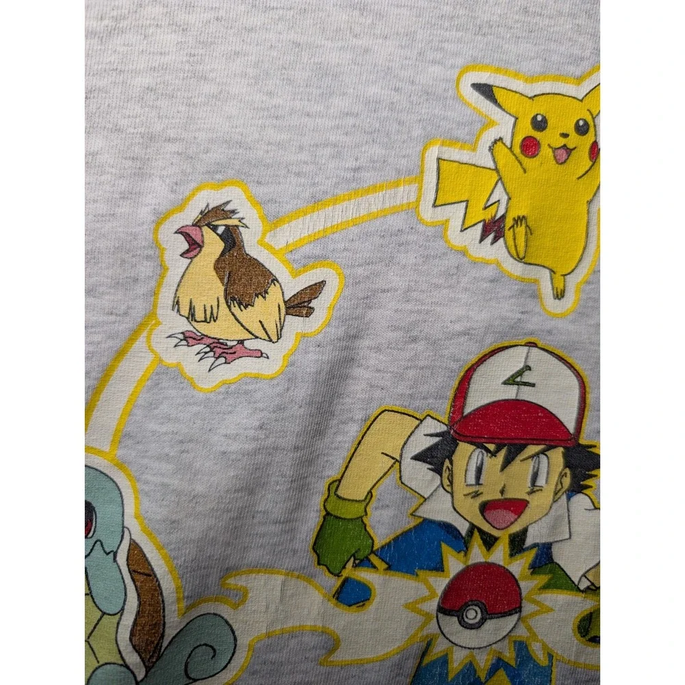 Vintage 1999 Pokemon KIDS Size Small T-Shirt Gray‎ Gotta Catch Em All